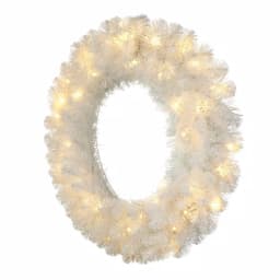 Home Accents Holiday Home Holiday Accents 30 in. Uptown Pre-Lit LED Artificial Christmas Wreath, 50 Warm White Micro Dot Lights thumbnail 3