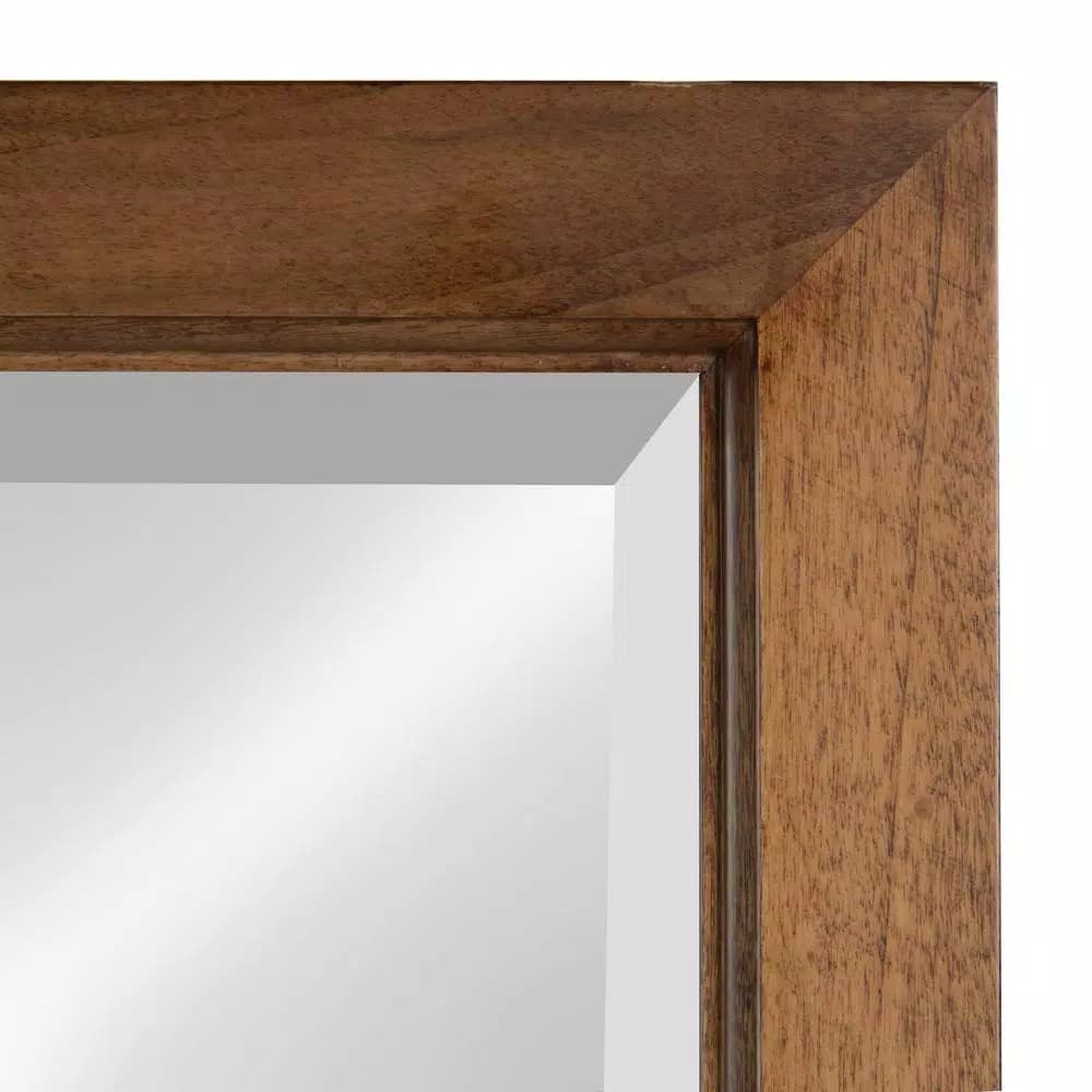 Kate and Laurel Hogan 9-Pane Windowpane Wall Mirror, Rustic Natural Wood Frame, 26 x 32 in.