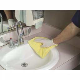 Rubbermaid Commercial Products HYGEN 16 in. Microfiber Bathroom Cloth, Yellow (Case of 12) thumbnail 3