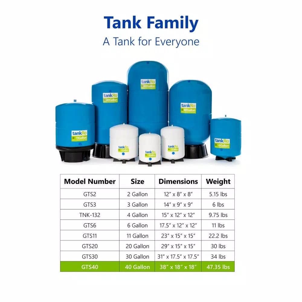 Express Water 40 Gallon Reverse Osmosis Expansion Tank - 22 Gallon Water Capacity Storage Pressure Tank