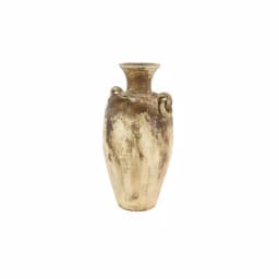 LITTON LANE 28" Distressed Beige and Brown Ceramic Amphora Floor Vase - Farmhouse Style thumbnail 3