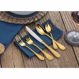 Artaste Rain 20-Piece 18/10 Stainless Steel Flatware Set, Gold Titanium Finish, Service for 4 thumbnail 2