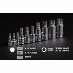 Capri Tools XZN Triple Square Bit Socket Set, 10-Piece Metric Set for European Vehicles thumbnail 3