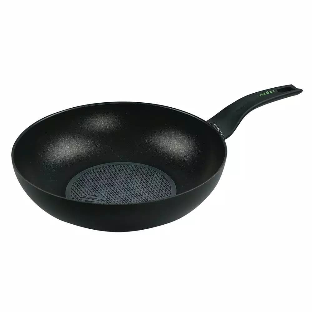 Moneta Nova Induction 11.5 in. Aluminum Nonstick Wok, Black