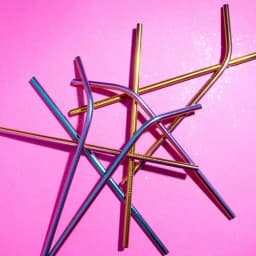 Unbranded Gforce Rainbow Stainless Steel Reusable Straw Set, 10-Pack with Cleaning Brushes thumbnail 5
