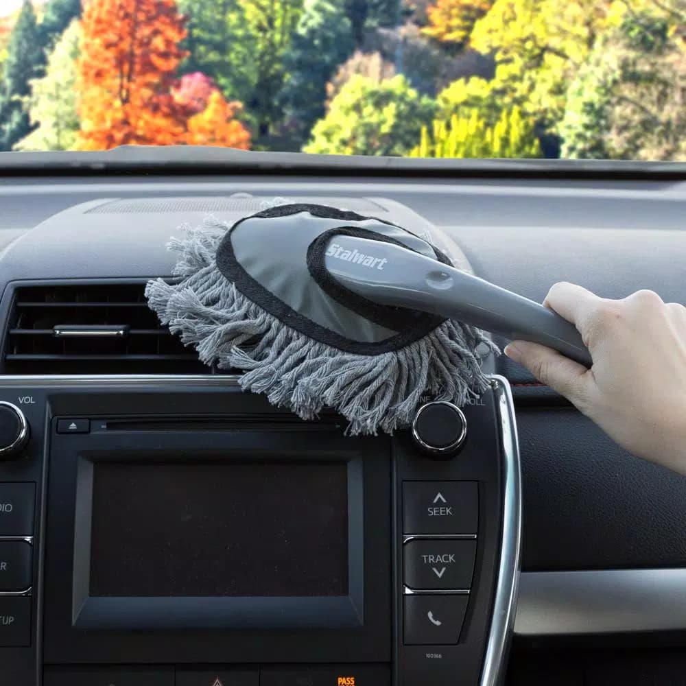 Stalwart Gray Car Duster 2-Pack - Soft Cotton Yarn Interior & Exterior Cleaner