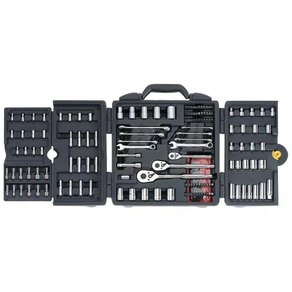 Stanley 170-Piece SAE & Metric Ratchet and Socket Set, 1/2 in Drive, Chrome Vanadium Steel