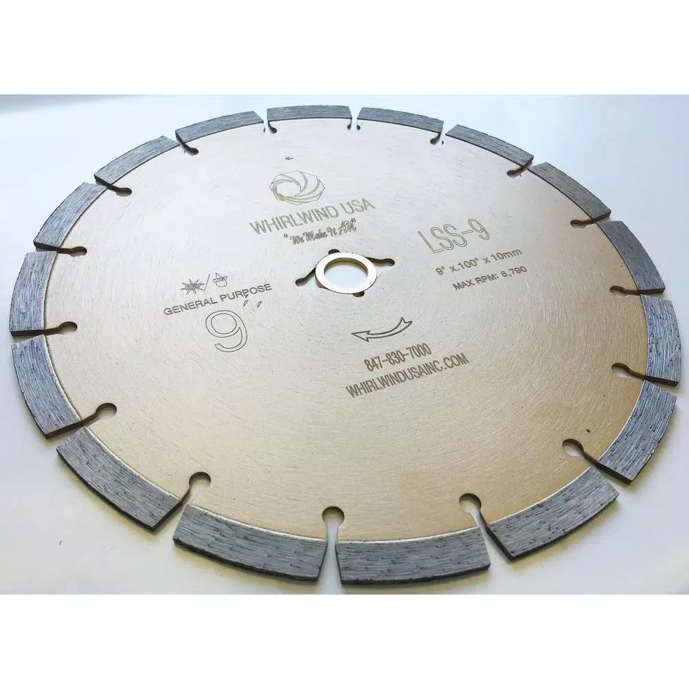 Whirlwind USA 9 in. Segmented Diamond Blade for Concrete, Stone, Brick, and Masonry