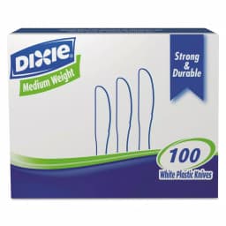 DIXIE White Polystyrene Medium Weight Disposable Knives, 1000 Count Case thumbnail 2