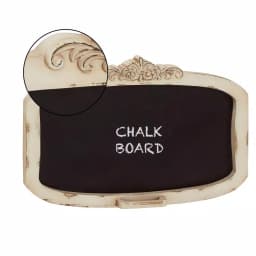 LITTON LANE Shabby Chic 28 in. Wooden Chalkboard Memo Board with Distressed Ivory Frame and Trinket Tray thumbnail 5