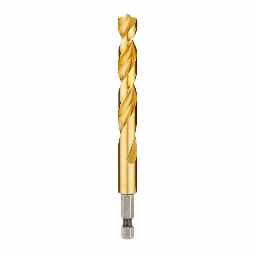 Milwaukee SHOCKWAVE Red Helix 27/64 in. Titanium Twist Drill Bit with 1/4 in. Hex Shank