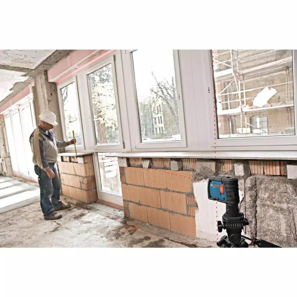 Bosch 100 ft. Self-Leveling 3-Point Laser Level with Mounting Strap and Belt Pouch