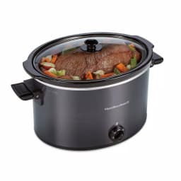 Hamilton Beach 10 Quart Slow Cooker with Folding Handles, Black thumbnail 1