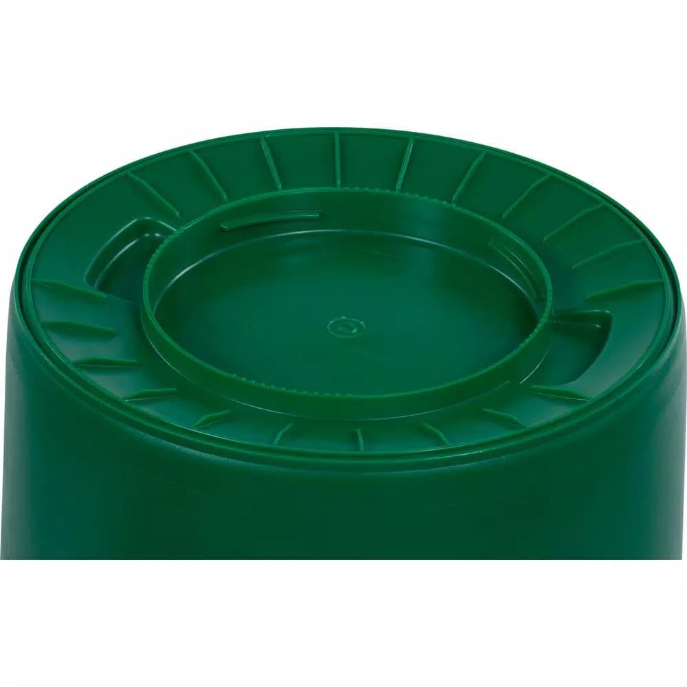 Carlisle Bronco 32 Gallon Round Green Recycling Trash Can, Lidless with Recycling Logo (4-Pack)