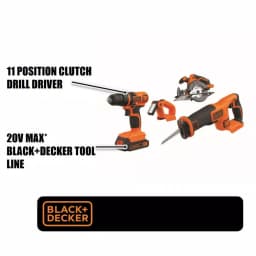 BLACK+DECKER 20V MAX Lithium-Ion 4-Tool Cordless Combo Kit with (2) 1.5 Ah Batteries and Charger thumbnail 2