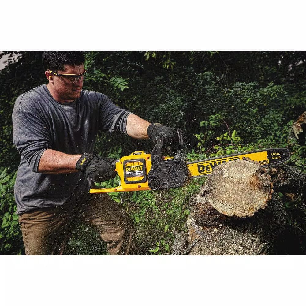 DEWALT 60V MAX Cordless FLEXVOLT Handheld Leaf Blower Kit with (2) 3.0Ah Batteries, Charger & Bonus 16 in. Chainsaw