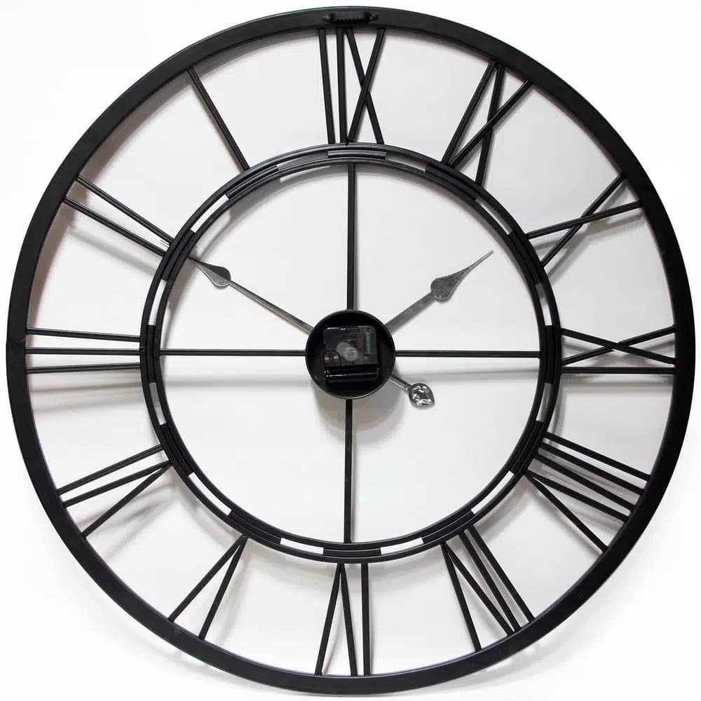 Infinity Instruments Metal Fusion 28 in. Round Metal Wall Clock - Black