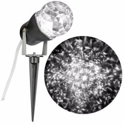 LightShow White Light Swirling LED Projection Spotlight with Ground Stake thumbnail 1