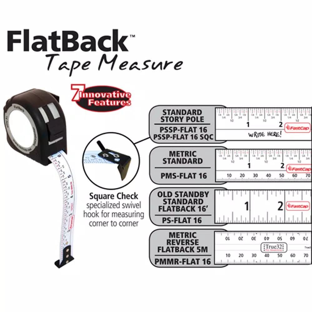 Fastcap ProCarpenter 16 ft. Flat Back Measuring Tape - Old Standby Blade