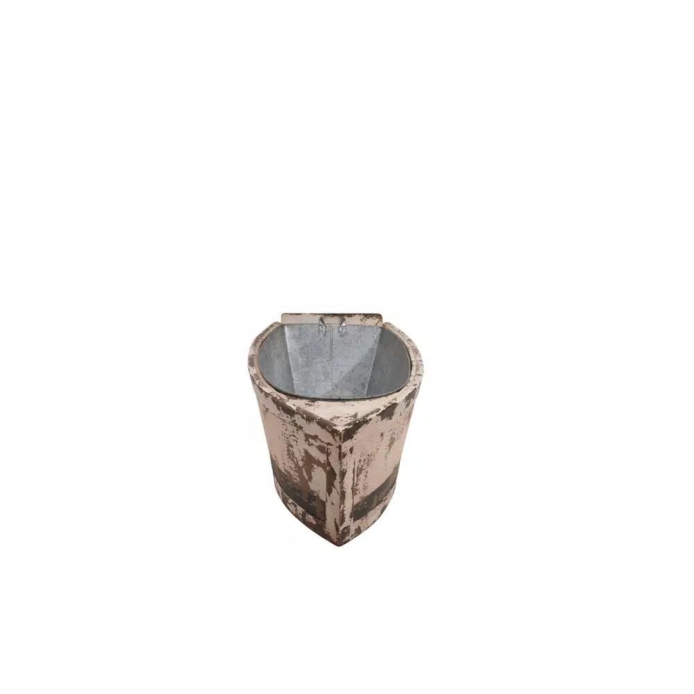 3R Studios Distressed Wood Decorative Boat with Tin Insert - Nautical Display Container
