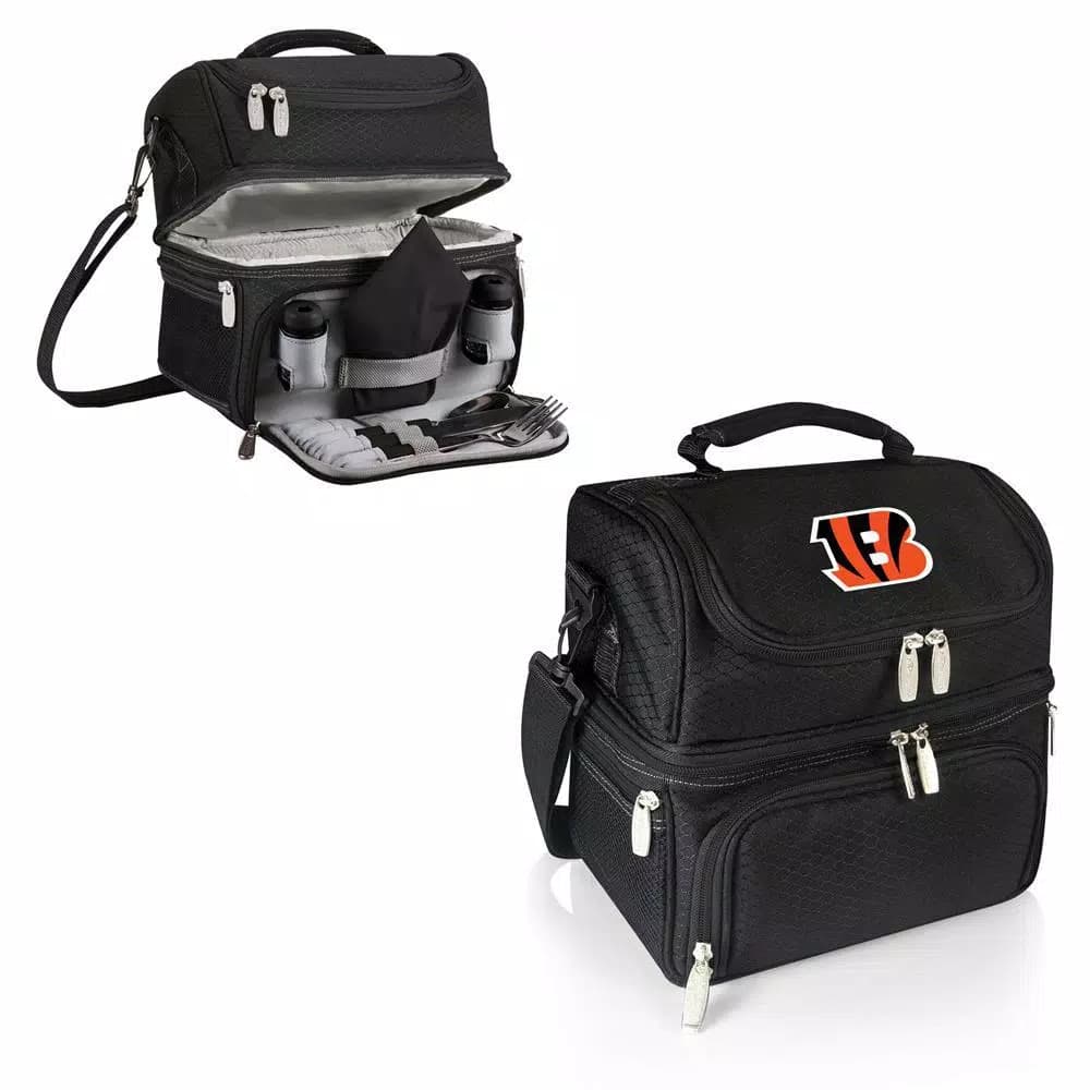 ONIVA Pranzo Cincinnati Bengals Black Insulated Lunch Bag with Cutlery Set