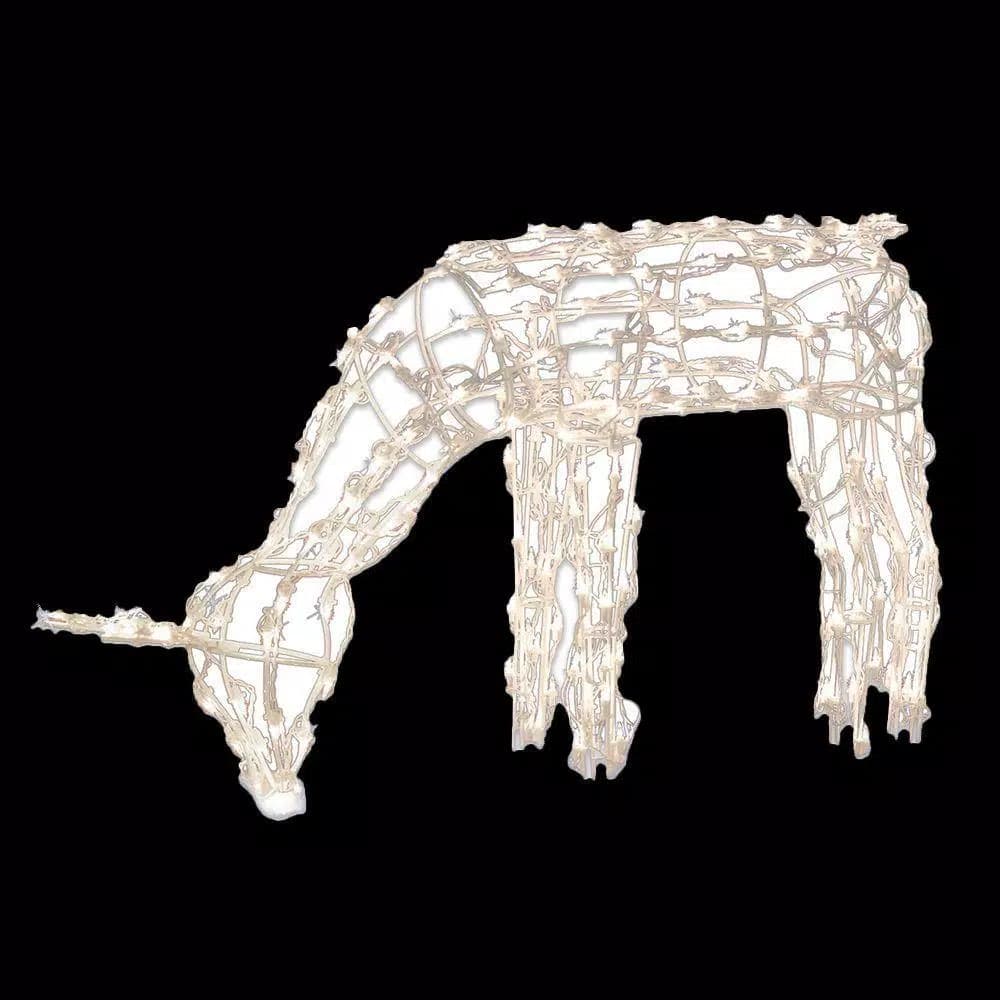 Unbranded Brite Star 39 in. 150-Light Feeding Doe Wireframe Deer Sculpture