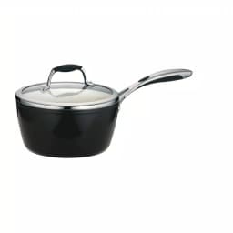 Tramontina Gourmet Ceramica Deluxe 3 Qt. Aluminum Ceramic Nonstick Sauce Pan with Glass Lid, Metallic Black thumbnail 1