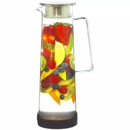 GROSCHE Bali 50 oz. Clear Borosilicate Glass Water Infusion Pitcher with Stainless Steel Lid thumbnail 2