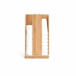 Mind Reader Bamboo 360° Rotating Cup and Lid Holder, 4-Compartment Organizer thumbnail 2