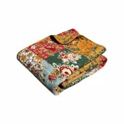 Greenland Home Fashions Antique Chic Multicolored Floral & Paisley Quilted Cotton Throw Blanket, 50 x 60 in. thumbnail 2