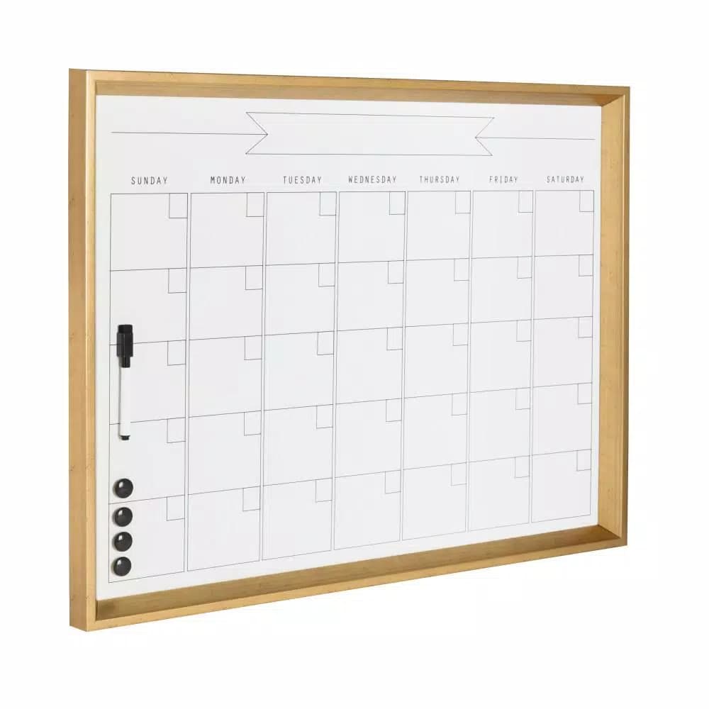 DesignOvation Calter Modern Framed Magnetic Dry Erase Monthly Calendar Wall Organizer