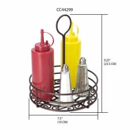 Home Basics Bronze Coated Steel Condiment Caddy Organizer, 7.37 in x 7.37 in thumbnail 2