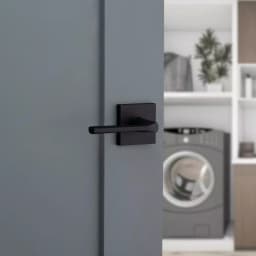 Kwikset Lisbon Square Matte Black Interior Passage Door Lever thumbnail 9