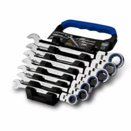 Capri Tools 7-Piece Metric Flex-Head 100-Tooth Ratcheting Combination Wrench Set thumbnail 1