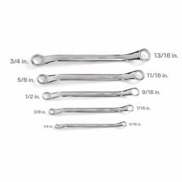 TEKTON 5-Piece 45° Offset Box End Wrench Set, SAE, with Roll-Up Pouch thumbnail 3