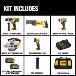 DEWALT 20V MAX Cordless 5-Tool Combo Kit with (2) 3.0 Ah Batteries & Charger thumbnail 2