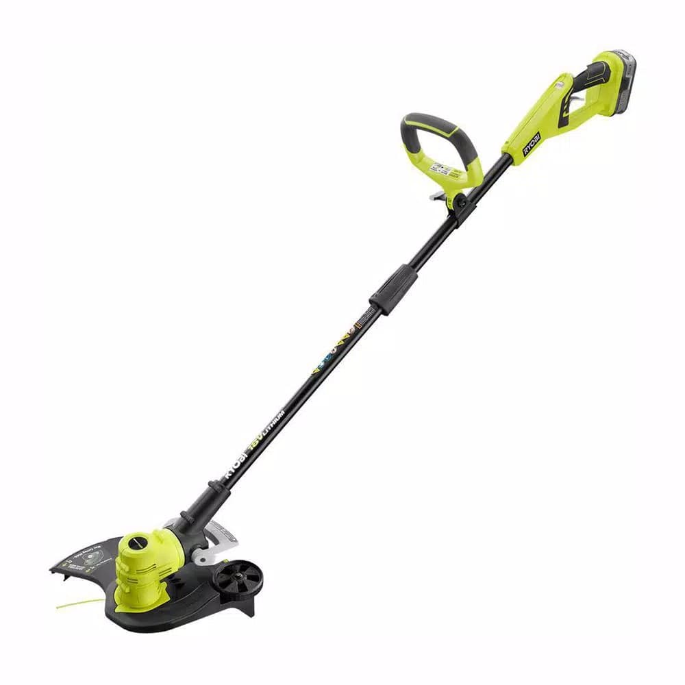 Ryobi ONE+ 18V Lithium-Ion Cordless String Trimmer and Edger with 4.0 Ah Battery and Charger, Refurbished