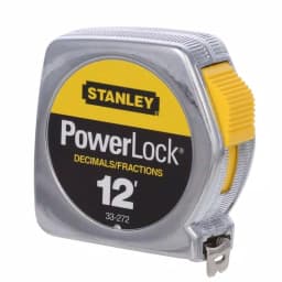 Stanley PowerLock 12 ft. Tape Measure with Decimal Scale and Die-Cast Metal Case thumbnail 1