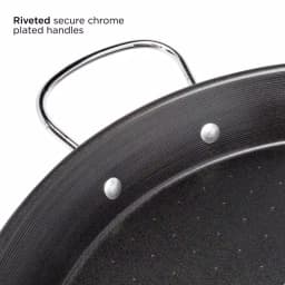 Ecolution Sol 20 in. Carbon Steel Nonstick Paella and Grill Pan, Black thumbnail 4