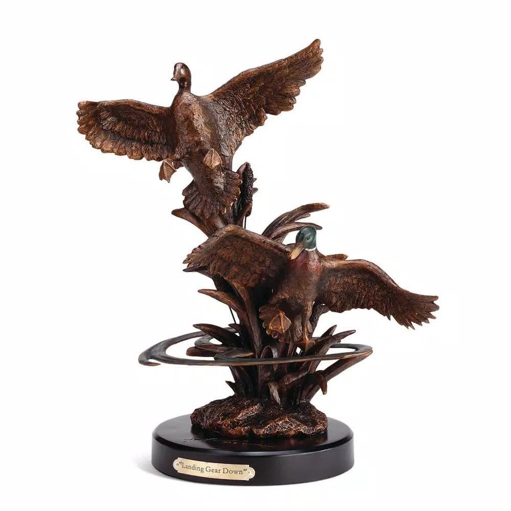 Big Sky Carvers Landing Gear Down Mallards Sculpture - Montana Bronze Wildlife Statuary