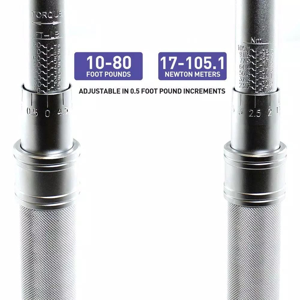Capri Tools 3/8 in. Drive Industrial Torque Wrench, 15-75 ft. lbs. Range, All-Steel Construction