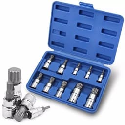 Stark XZN Triple Square Bit Socket Set, 10-Piece Metric Spline Socket Set thumbnail 1