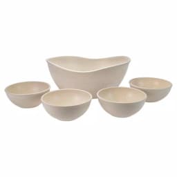 Unbranded EVO Sustainable Goods White Wood-Plastic Composite Serving Bowl Set, 5-Piece thumbnail 1