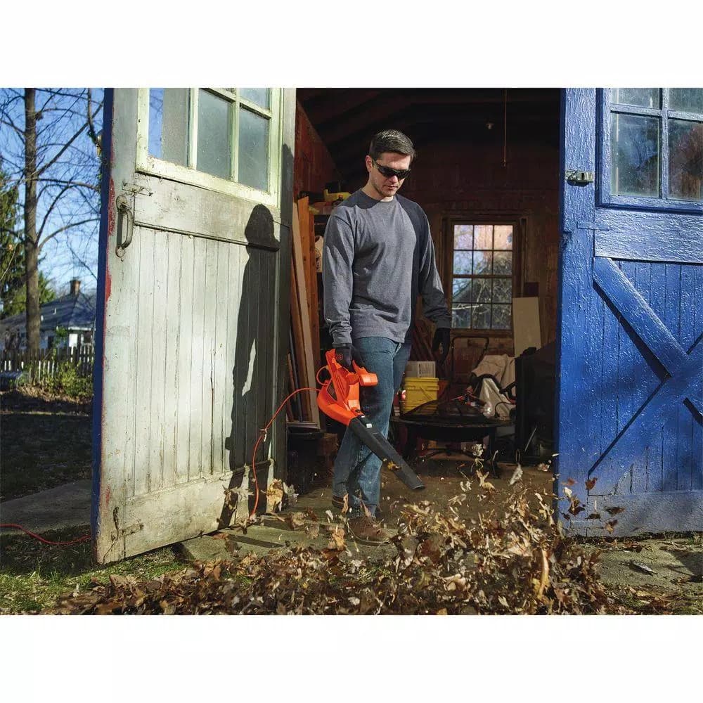 BLACK+DECKER 7-Amp Corded Electric Handheld Leaf Blower, 180 MPH, 220 CFM