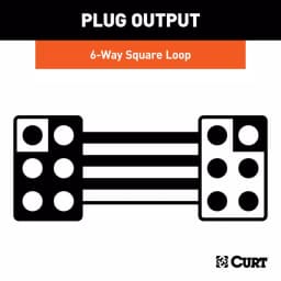 CURT 6-Way Square Trailer Connector Kit with 12" Color-Coded Wires thumbnail 2