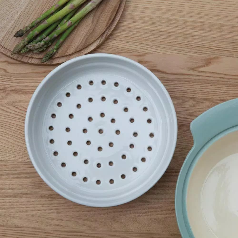 BergHOFF Ron Stoneware 9.75 in. Steam Tower Insert, White