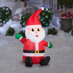 Unbranded 3.5 ft. Seated Santa Claus Inflatable Holiday Outdoor Decor with LED Lights thumbnail 2