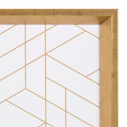 Kate and Laurel Calter Gold Geo Magnetic Memo Board - Gold and White Geometric Patterned Wall Organizer thumbnail 3