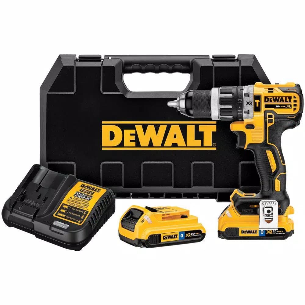 DEWALT 20V MAX XR Brushless 1/2 in. Hammer Drill/Driver Kit with (2) 2.0Ah Bluetooth Batteries