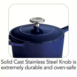 Tramontina 2.5 Qt. Enameled Cast Iron Sauce Pan with Lid, Gradated Cobalt Blue thumbnail 6